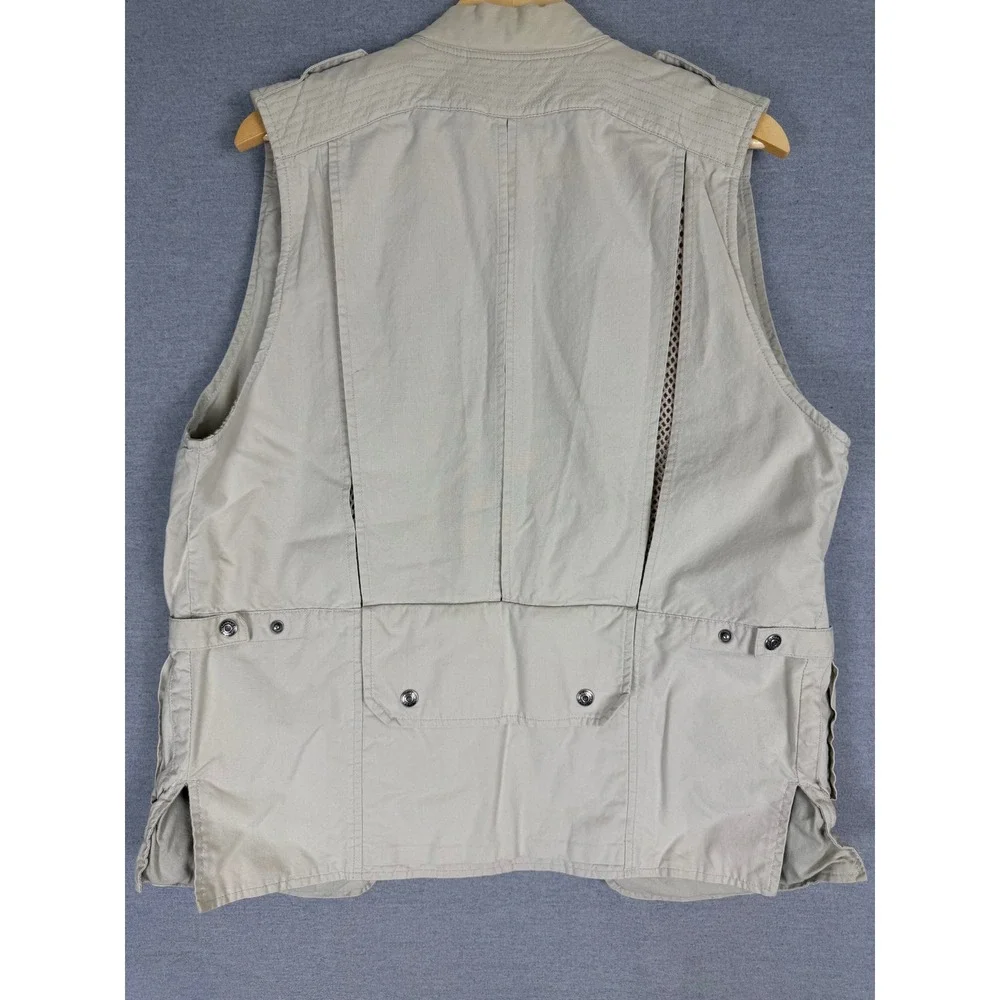 Banana Republic Vintage Photo Journalist Utility Vest Khaki Cotton Mens fits L